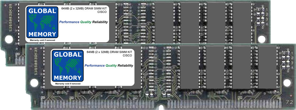 64MB (2 x 32MB) DRAM SIMM MEMORY RAM KIT FOR CISCO 7000 / 7500 SERIES ROUTERS 1 & 2 RSP (MEM-RSP-64M) - Click Image to Close